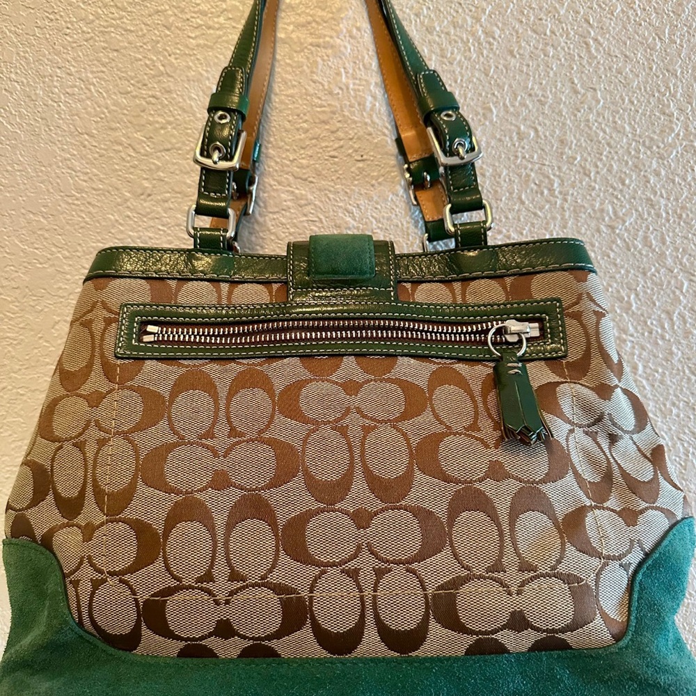 Coach Green and Brown Shoulder Bag - Picture 3 of 7